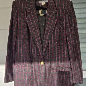 Norton McNaughton Women's Black and Pink Plaid Jacket And Skirt